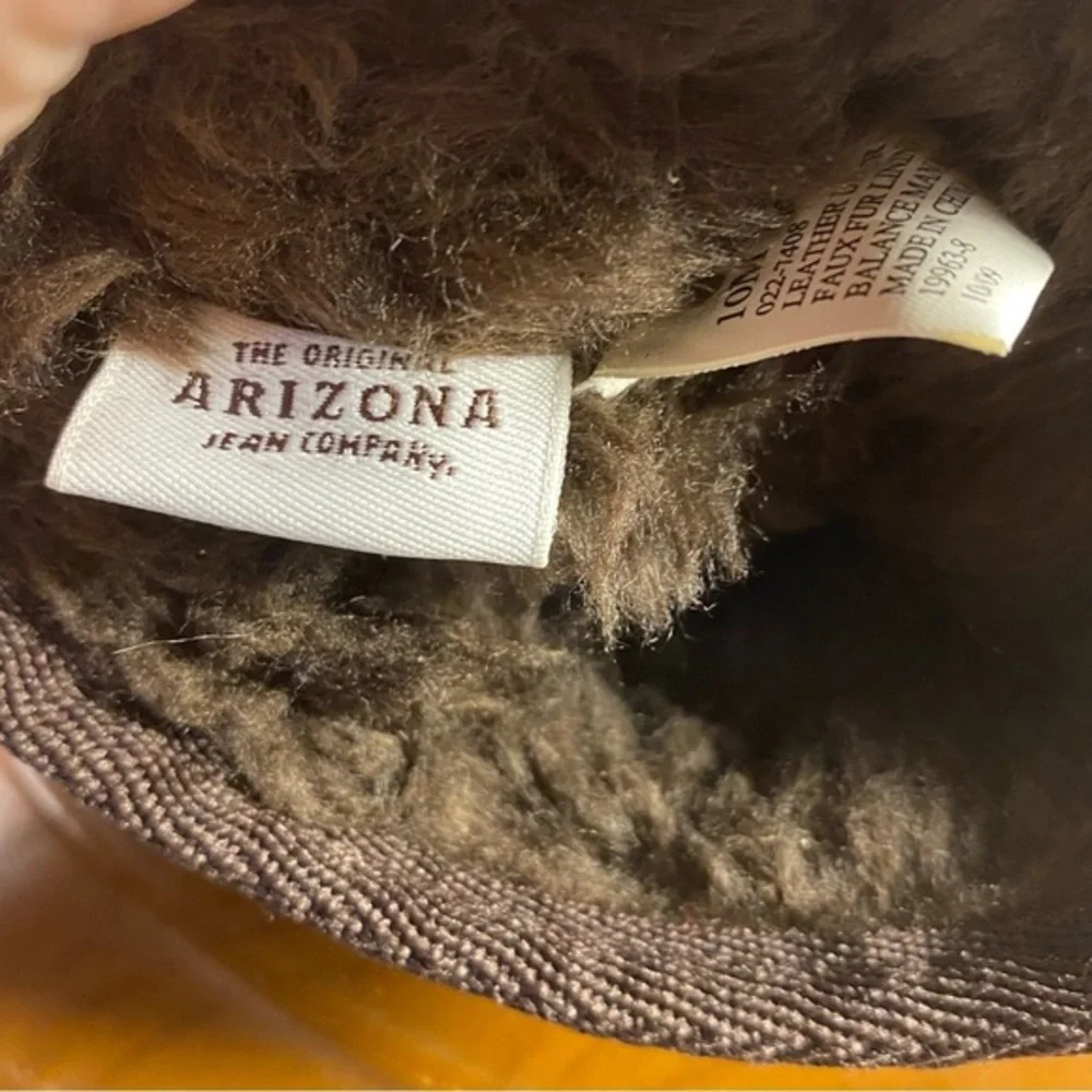 Arizona Leather Uppers Faux Fur Lining Boots Women’s‎ Size 10M Brown Warm